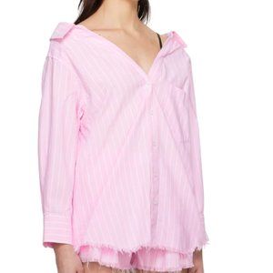 Alexander Wang Pink Off-Shoulder Long Sleeve shirt size medium